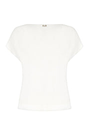 Γυναικείο T-shirt με κέντημα και στάμπα λευκό Rinascimento