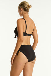 Γυναικείο Μαγιό bikini top ανάγλυφο με δέσιμο balconate μαύρο Sea Level