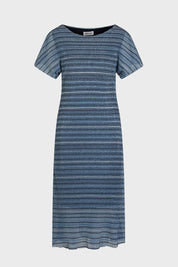 Γυναικείο φόρεμα lurex μπλε denim Sandro Ferrone Lola