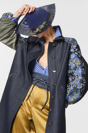 Γυναικείο πανωφόρι ζακάρ με λουλούδια Nenette