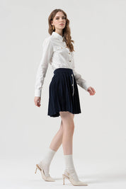 Γυναικεία φούστα tweed μαύρη Fracomina