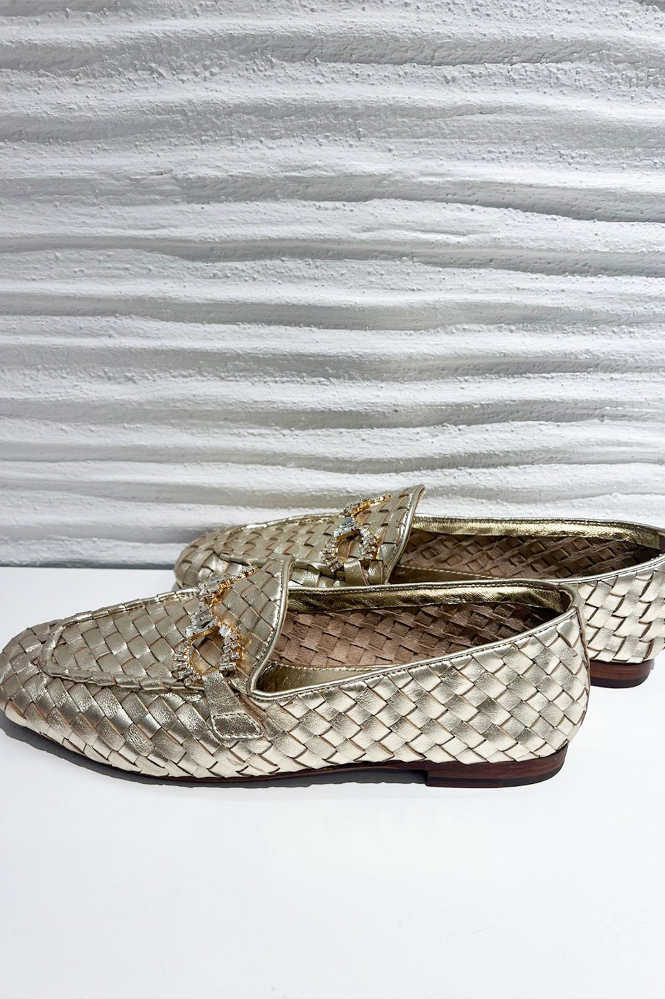 Γυναικεία παπούτσια loafers χρυσά Emanuelle Vee