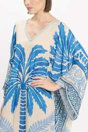 Γυναικείο φόρεμα tunic εμπριμέ μπλε Miss June