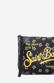 Γυναικείο τσαντάκι αξεσουάρ bandana μαύρη Saint Barth M2