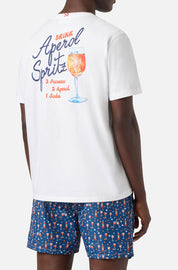 Ανδρική μπλόυζα λευκή Saint Barth M2 -PORTLAND-T-SHIRT-DRINK SPRITZ 01N