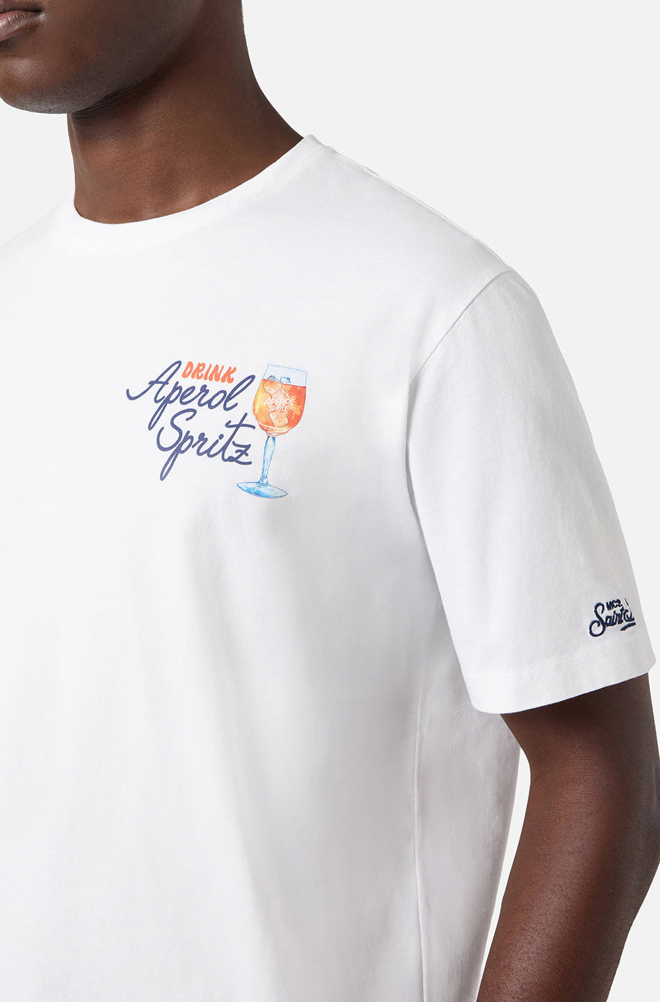 Ανδρική μπλόυζα λευκή Saint Barth M2 -PORTLAND-T-SHIRT-DRINK SPRITZ 01N