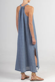 Γυναικείο φόρεμα αέρινο sky blue lurex August