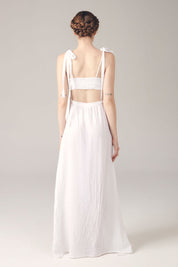 Γυναικείο σετ φούστα και crop top λευκό Blanca