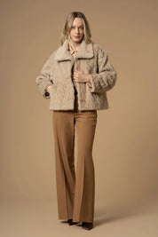 Γυναικείο πανωφόρι με γούνα φουντούκι Kocca