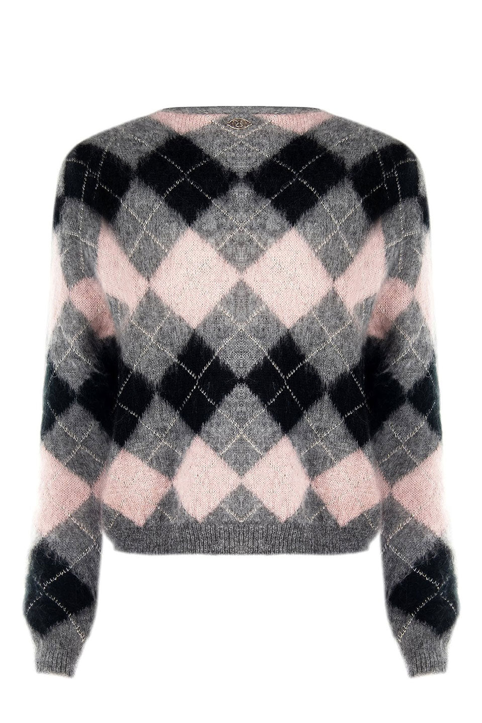 Γυναικεία ζακέτα πλεκτή ροζ-γκρι Rinascimento