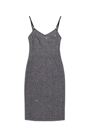 Γυναικείο φόρεμα με πέτρες γκρι Nenette