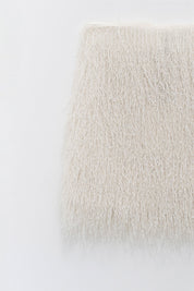 Γυναικεία Φούστα με πούπουλα και παγιέτα ιβουάρ Eleh