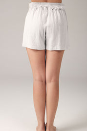 Γυναικεία αέρινη φούστα-σορτς με δέσιμο λευκή Blanca