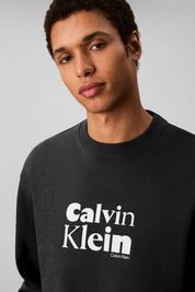 Ανδρική μπλούζα φούτερ μαύρη LV04LD242GUB1 Calvin Klein