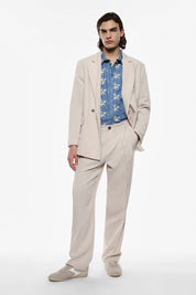 Ανδρικό παντελόνι με τσάκιση μπεζ IMPERIAL MAN