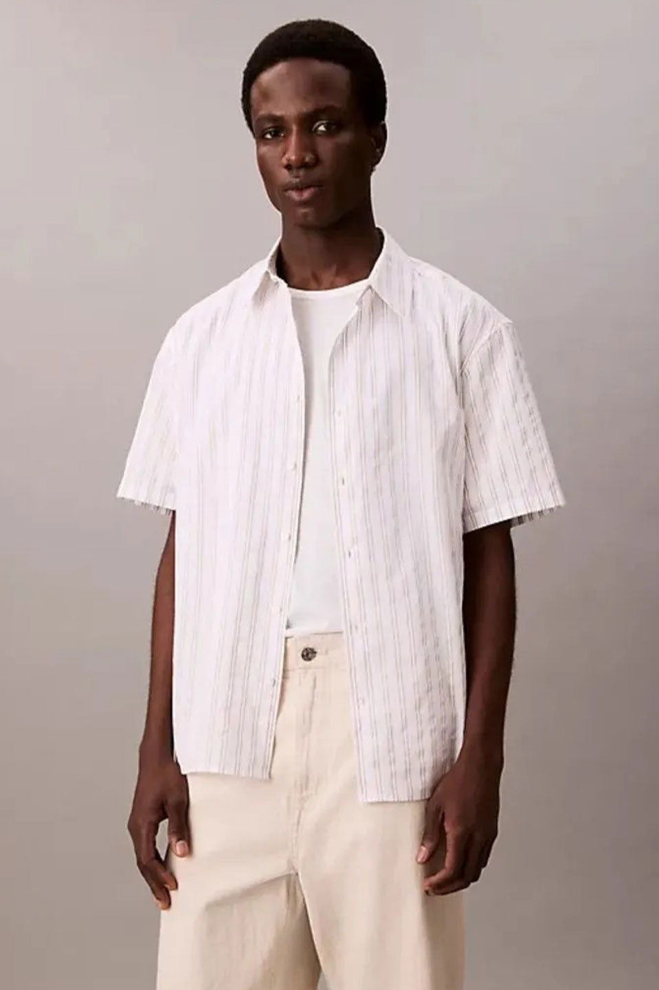 Ανδρική μπλούζα κοντομάνικη λευκή LV04LB275GYAF Calvin Klein