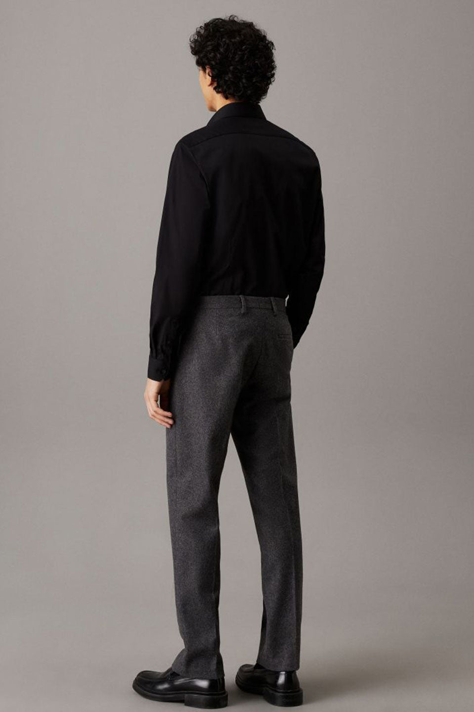 Ανδρικό Πουκάμισο ποπλίνα slim fit μαύρο Calvin Klein K10K109509BEH