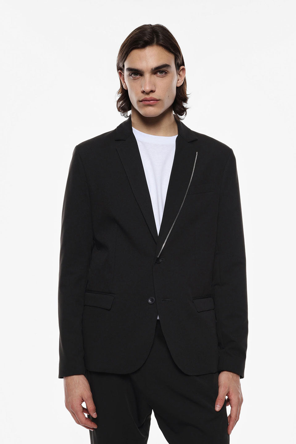 Ανδρικό σακάκι με μεταλλική λεπτομέρεια μαύρο IMPERIAL MAN