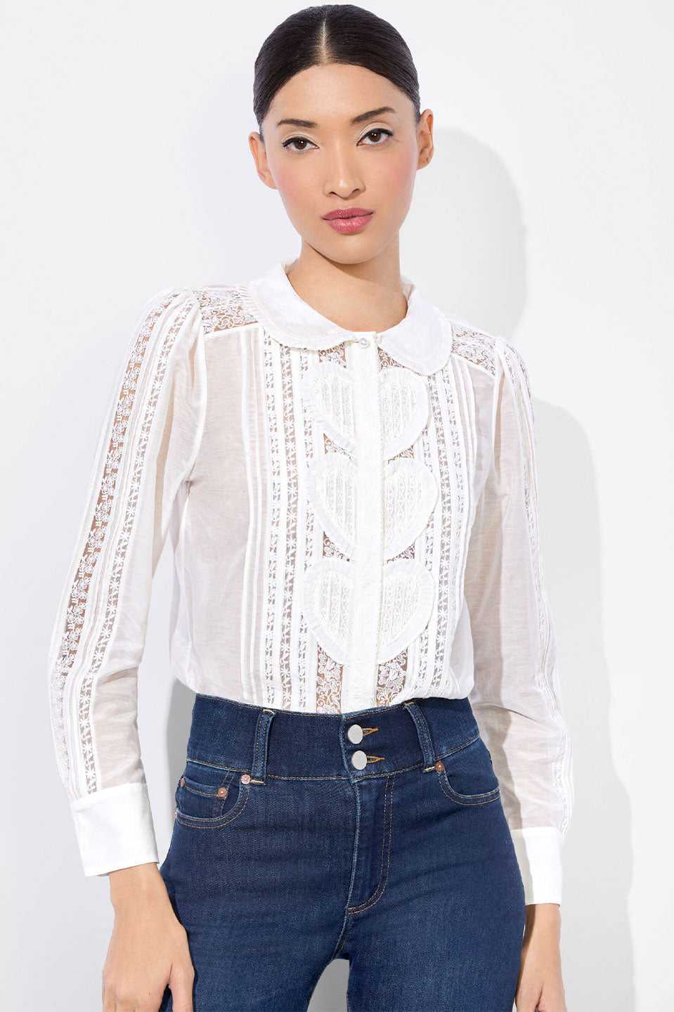 Γυναικείο Πουκάμισο με κέντημα λευκό Alice+Olivia