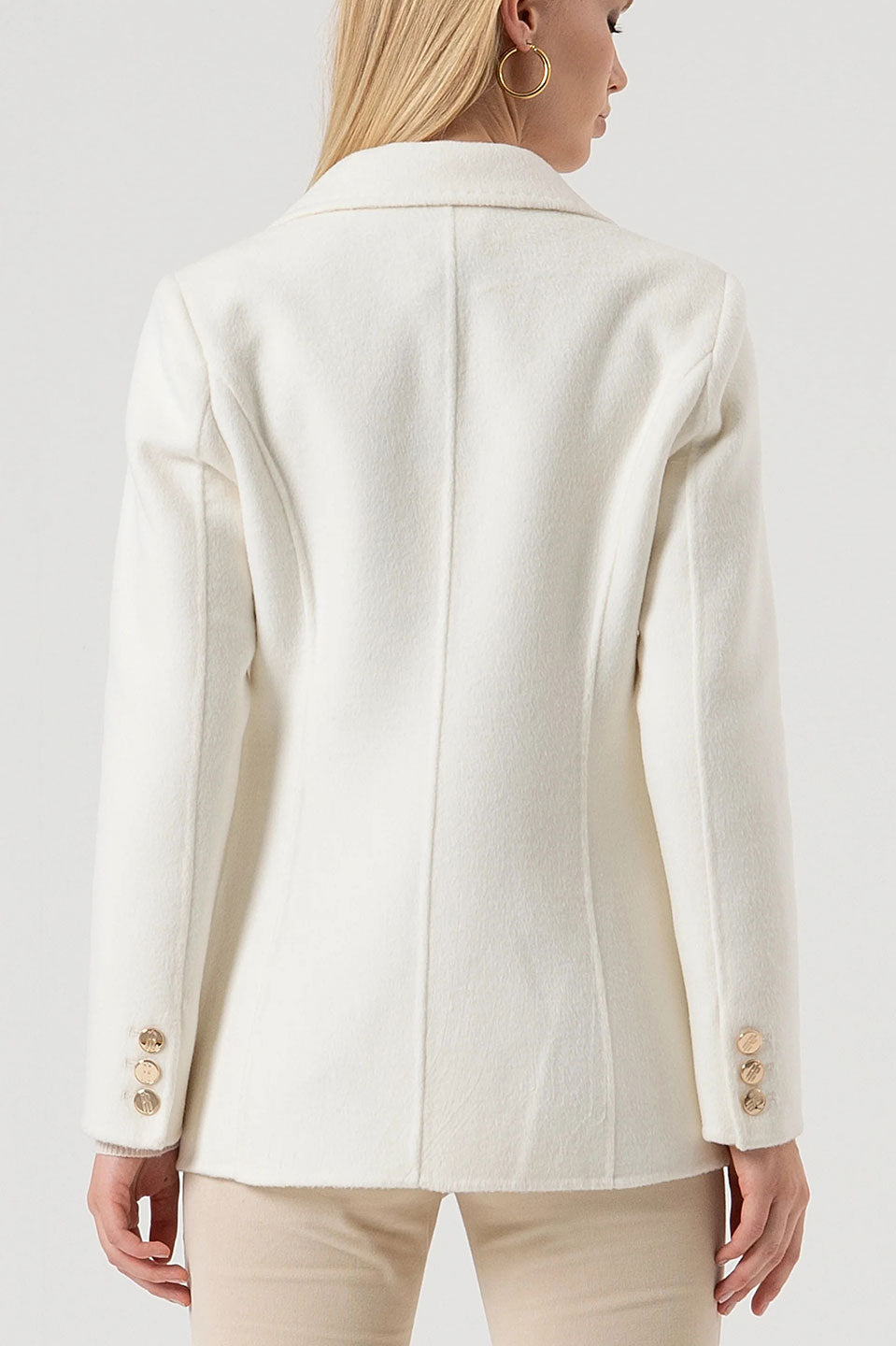 Γυανικείο σακάκι με χρυσά κουμπιά εκρού Fracomina