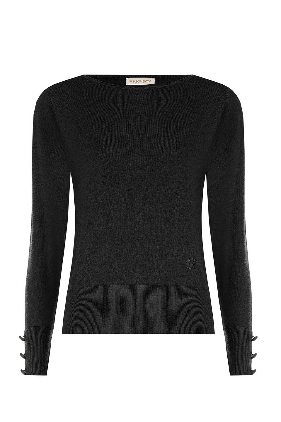 Γυναικεία μπλούζα πλεκτή μαύρη Rinascimento