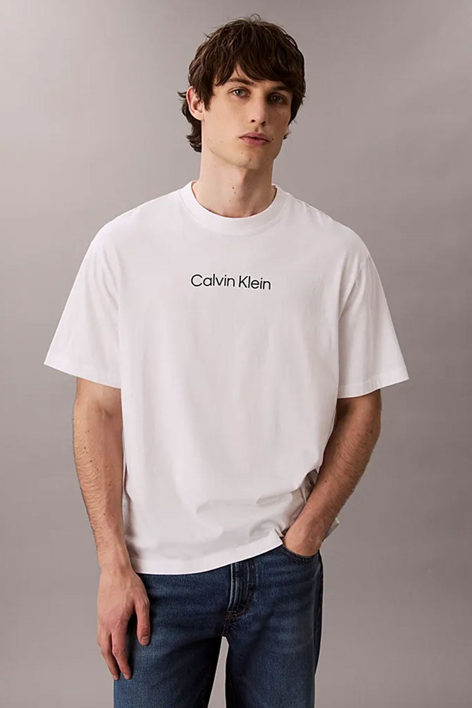 Ανδρική μπούζα κοντομάνικη λευκή LV04LD230GYAF Calvin Klein
