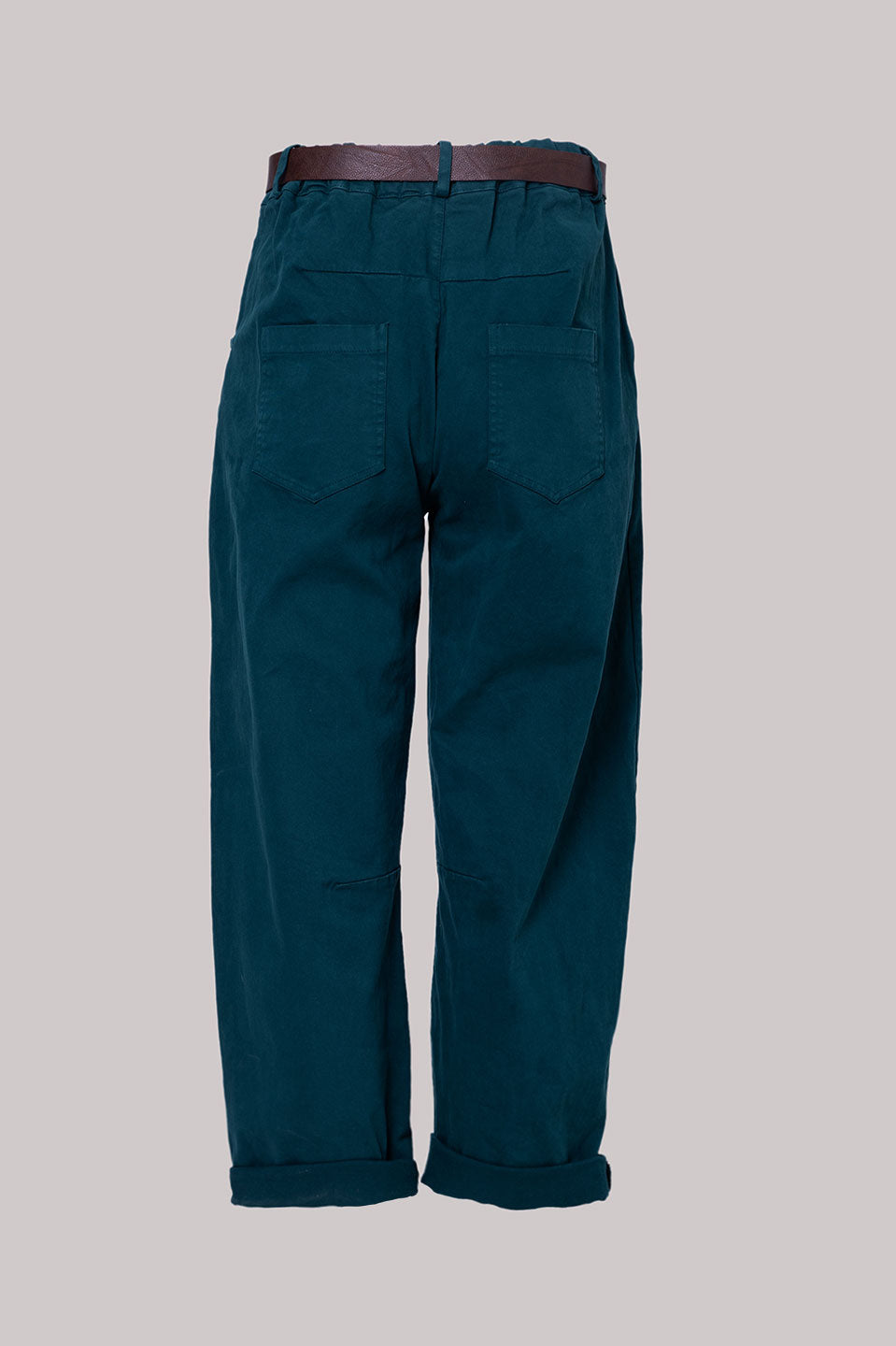 Γυναικείο παντελόνι με ζώνη πράσινο Tensione In