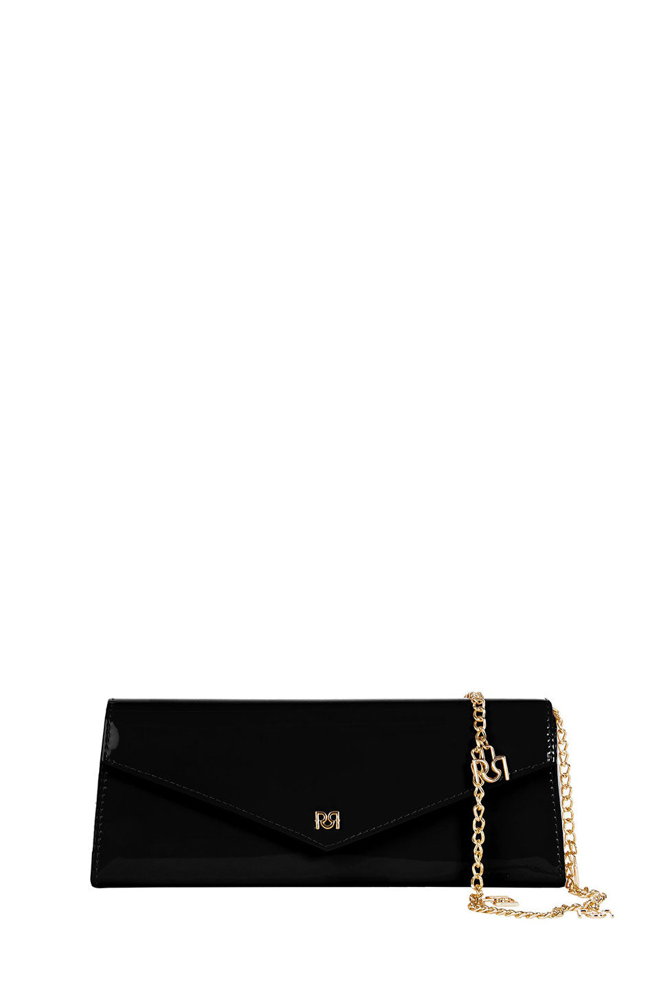 Γυναικεία Τσάντα λουστρίνι με αλυσίδα μαύρη Rinascimento