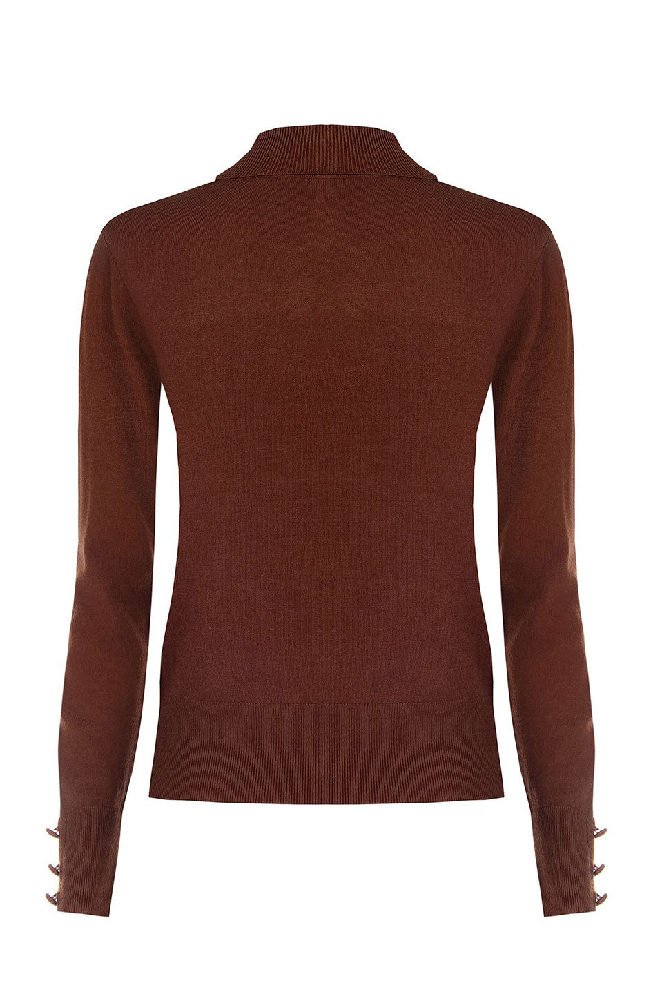 Γυναικεία μπλούζα πλεκτή ζιβάγκο σοκολά Rinascimento