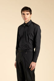 Ανδρικό Πουκάμισο σε κανονική γραμμή μαύρο I'M BRIAN