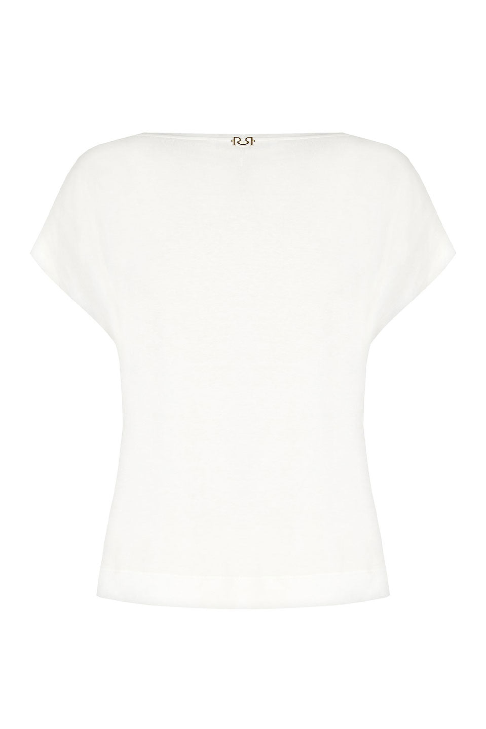 Γυναικείο T-shirt με κέντημα και στάμπα λευκό Rinascimento