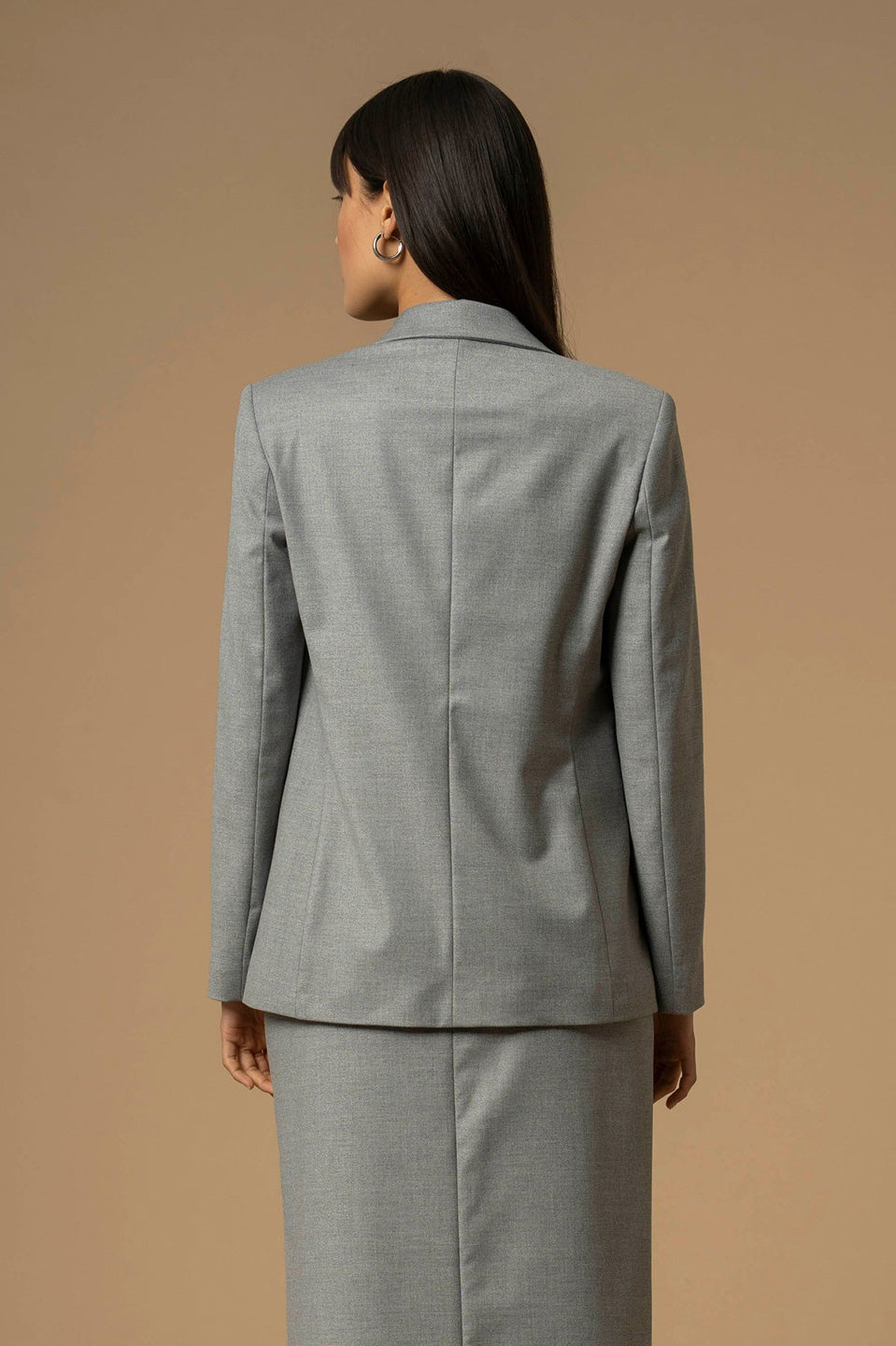 Γυναικείο σακάκι με διπλές λεπτομέρειες γκρι Kocca