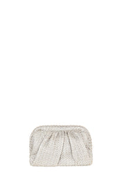 Γυναικείο Τσαντάκι clutch με πλέξη ασημένιο Rinascimento
