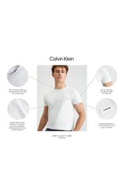 Ανδρικό Κοντομάνικο T-shirt σε στενή γραμμή λευκό Calvin Klein K10K112724YAF