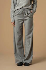 Γυναικείο παντελόνι ίσια γραμμή & λάστιχο στη μέση γκρι Kocca