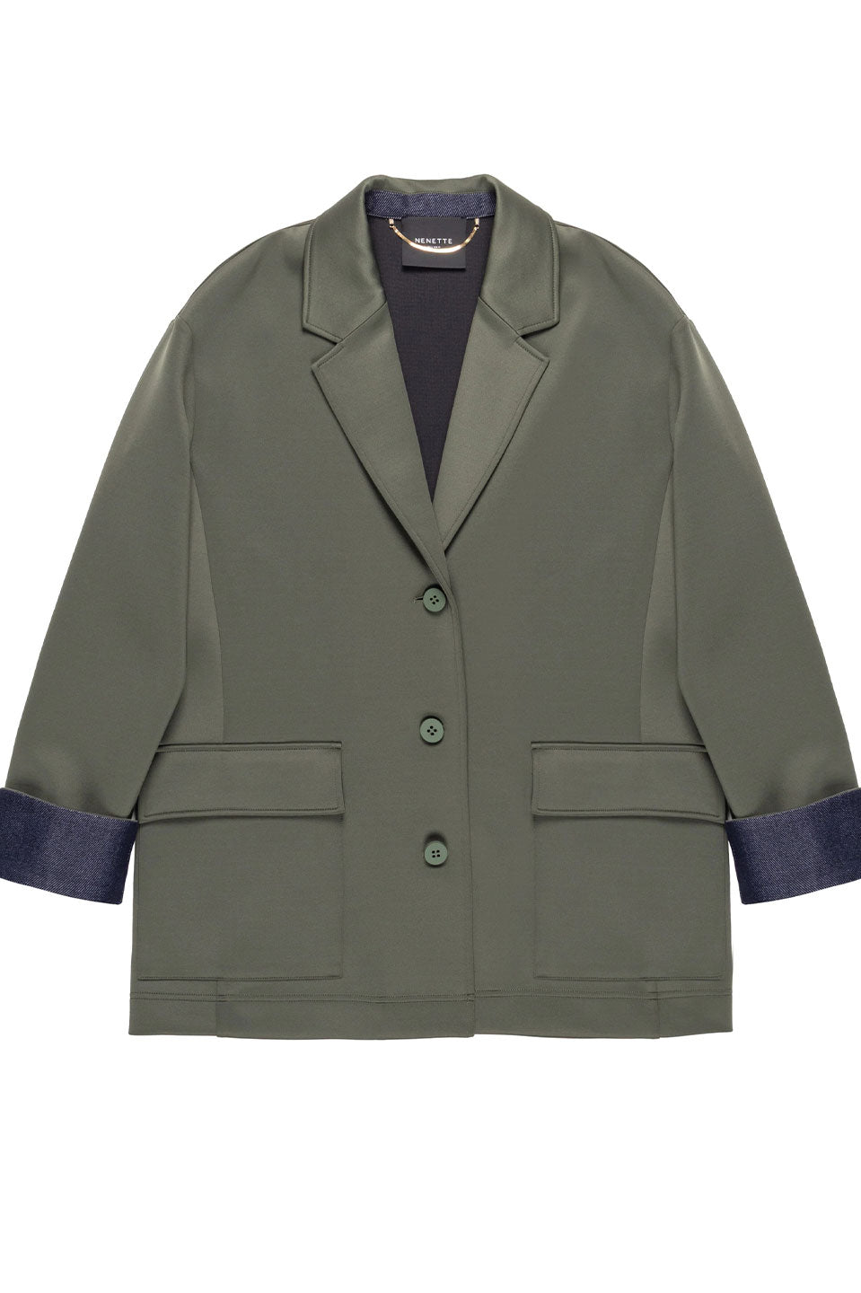 Γυναικείο σακάκι scuba χακί Nenette