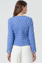 Γυναικείο πανωφόρι καπιτονέ μπλε Fracomina