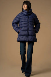 Γυναικείο πανωφόρι μπουφάν φουσκωτό μπλε Kocca