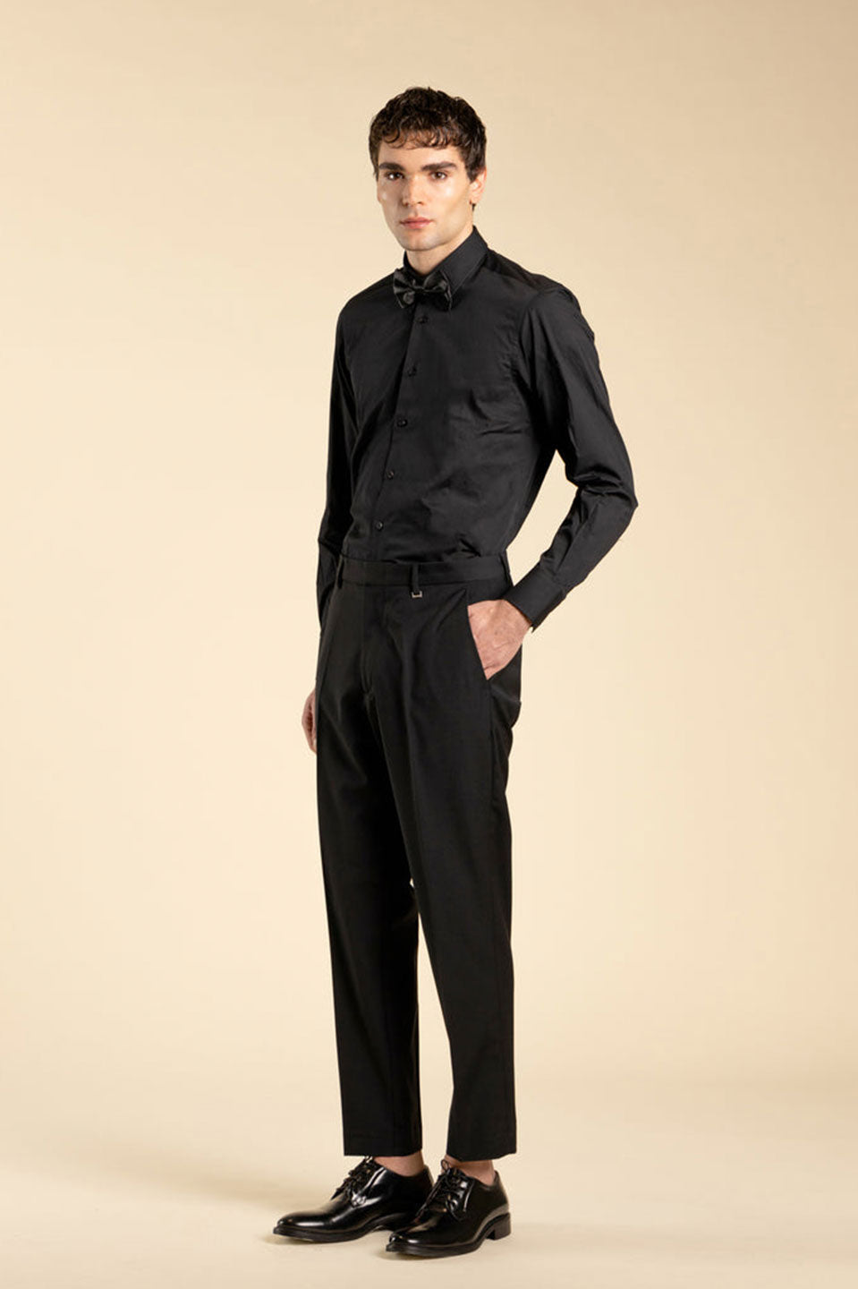 Ανδρικό Πουκάμισο σε κανονική γραμμή μαύρο I'M BRIAN