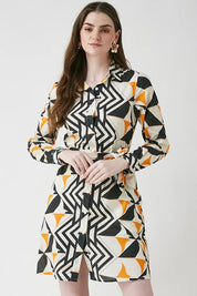 Γυναικείο φόρεμα κοντό με print Be Sunset