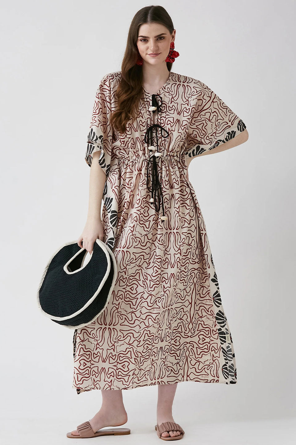 Γυναικείο φόρεμα καφτάνι με print Be Sunset