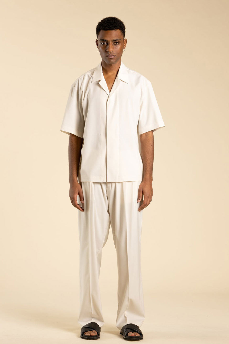 Ανδρικό Κοντομάνικο πουκάμισο φαρδύ μπεζ I'M BRIAN