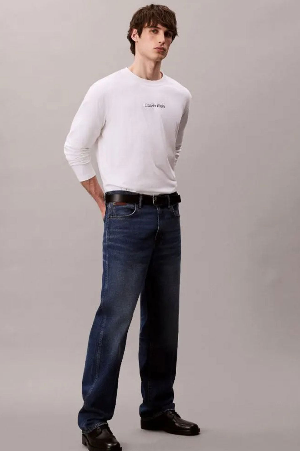 Ανδρική μπλούζα μακρυμάνικη λευκή LV04LD232GYAF Calvin Klein