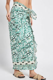 Γυναικείο Παρεό εμπριμέ πράσινο Be Sunset