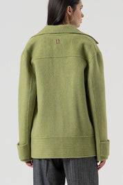 Γυναικείο πανωφόρι σε φαρδιά γραμμή πράσινο Fracomina