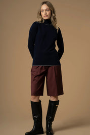 Γυναικεία μπλούζα πλεκτή ζιβάγκο μπλε Kocca