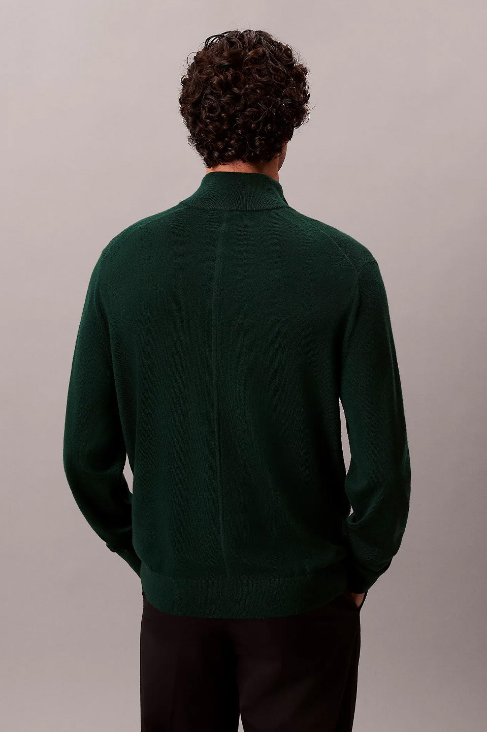 Ανδρική μπλούζα πλεκτή με φερμουάρ 100% merino wool Calvin Klein - LV04LD318G0PI