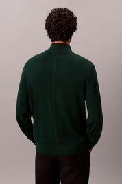 Ανδρική μπλούζα πλεκτή με φερμουάρ 100% merino wool Calvin Klein - LV04LD318G0PI