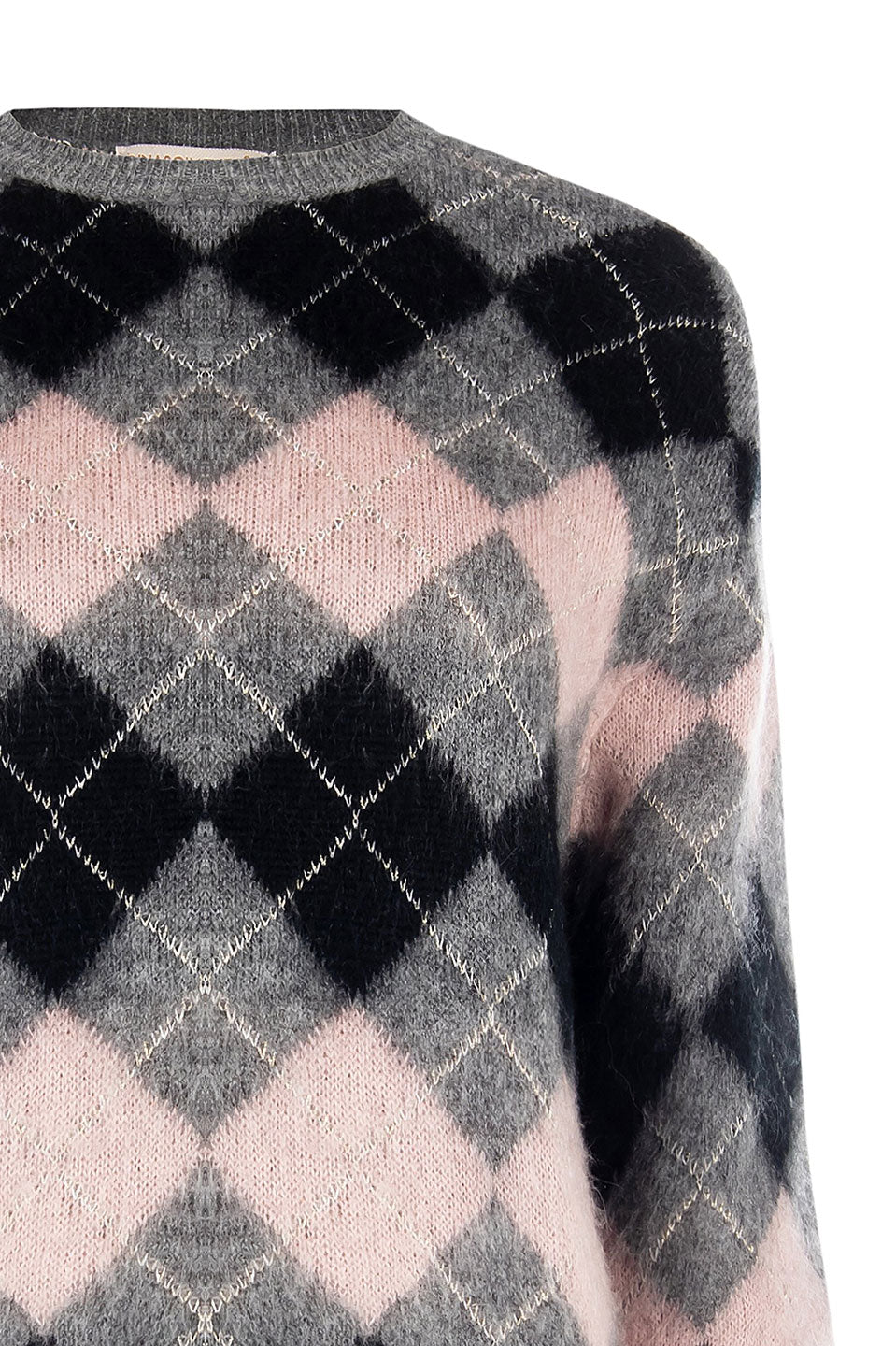 Γυναικεία μπλούζα πλεκτή ροζ-γκρι Rinascimento