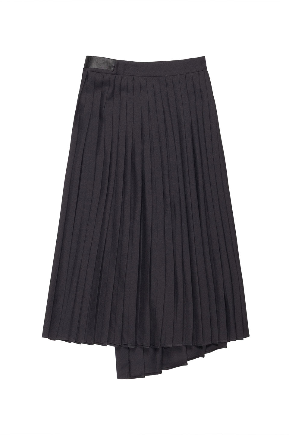 Γυναικεία φούστα πλισέ με ασυμμετρά μαύρη Nenette